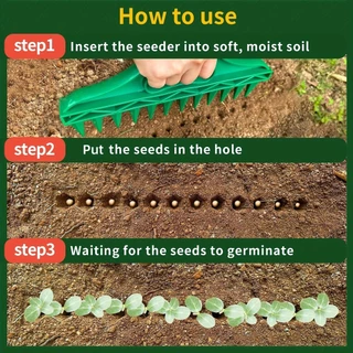 การหว่านเมล็ด Dibbler Spacing เครื่องมือ Garden Hole Punch ดิน Loosening Seeder