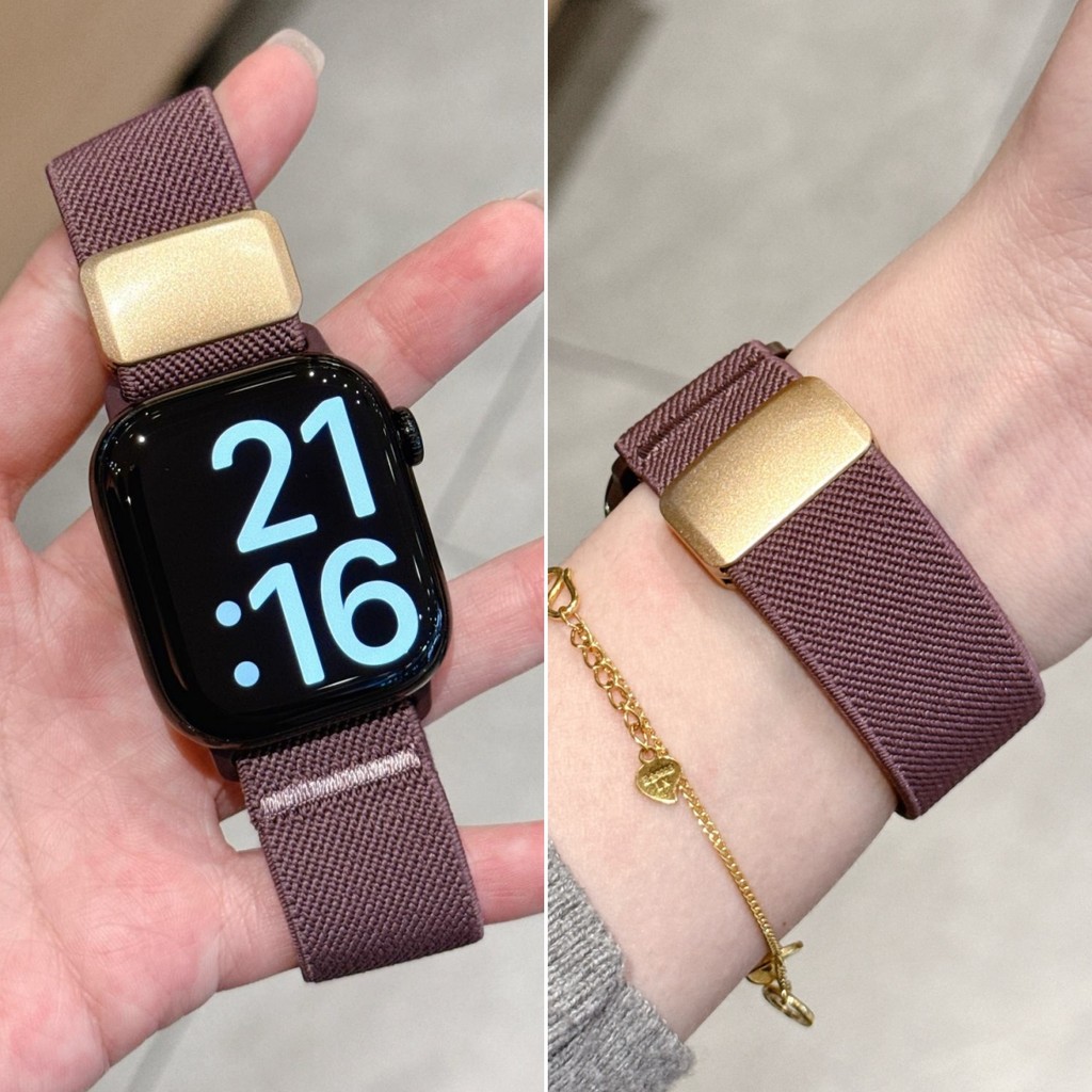 Magnetic Snap สายไนลอนสบายสําหรับ iWatch S11 10 9 8 7 6 5 4 SE3 ULTRA ขนาดเล็กบางสายสํารองสร้อยข้อมือสําหรับ iwatch 49 มม.46 45 44 42 41 40 38 ยืดหยุ่น ราคา ถูกที่สุด ดีลบีเคเค แกลเลอรีภาพที่ 3