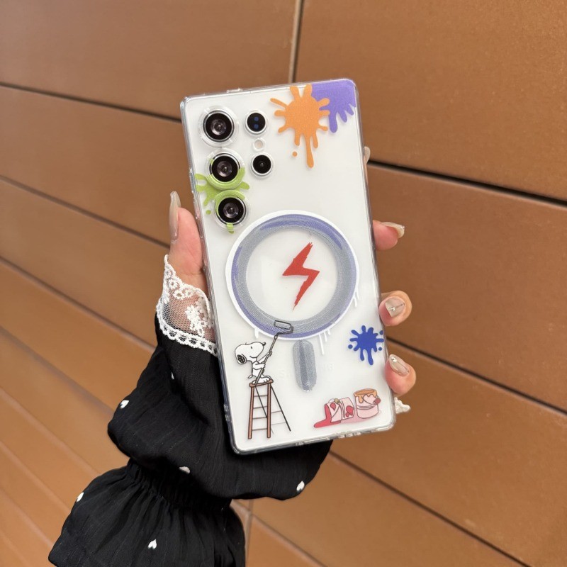 SAMSUNG สําหรับSamsung S25 Ultra S24 S23 FE S22 S21 Snoopyเคสโทรศัพท์สําหรับSamsung A55 A56 A16 A17 