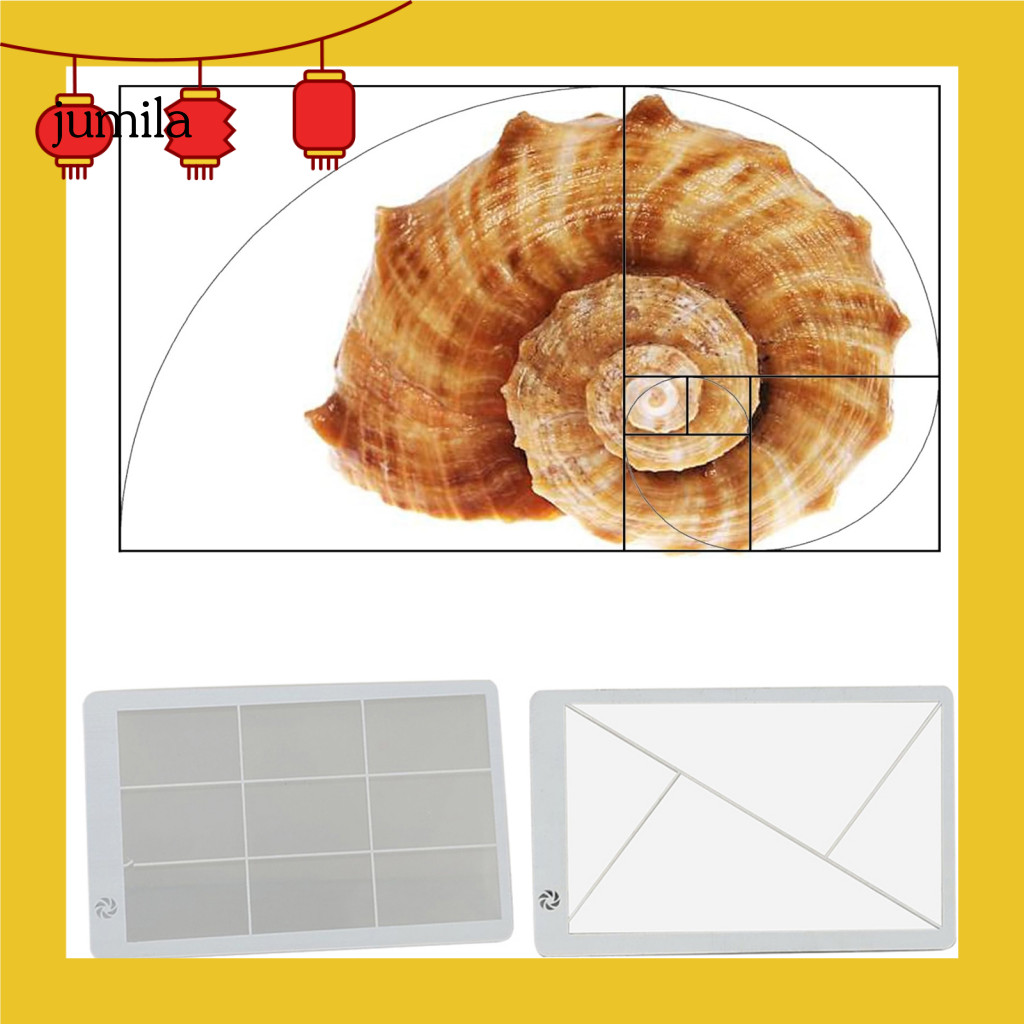 [JU] ช่องมองภาพบัตรเครดิต 3 ชิ้น Golden Ratio ช่องมองภาพชุดไม้บรรทัด Fibonacci Rule of Thirds องค์ปร