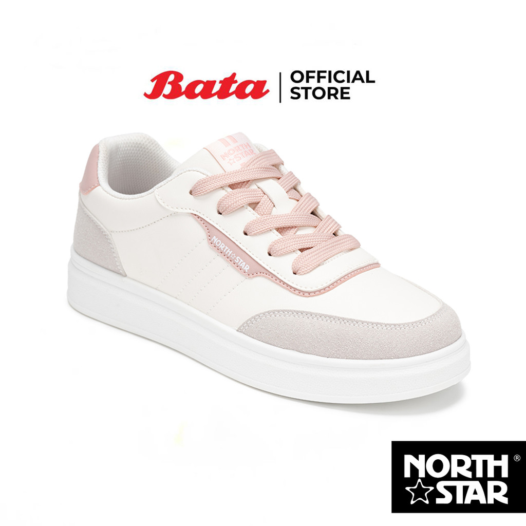 Bata บาจา North Star รองเท้าผ้าใบสนีคเกอร์ แบบผูกเชือก สำหรับผู้หญิง รุ่น NEW SKATER สีขาว 5201198