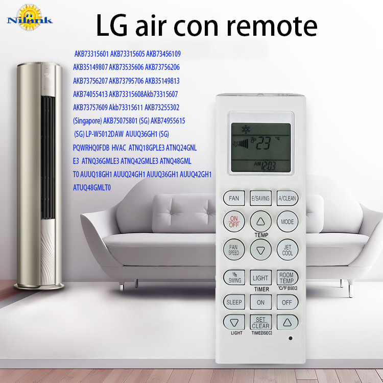 [Nilank] ถูกที่สุด รีโมทแอร์ แอลจี LGใช้ได้กับ LG รูปทรงแบบนี้ได้ทุกรุ่น AKB73315601 LG สำหรับLGเวลา