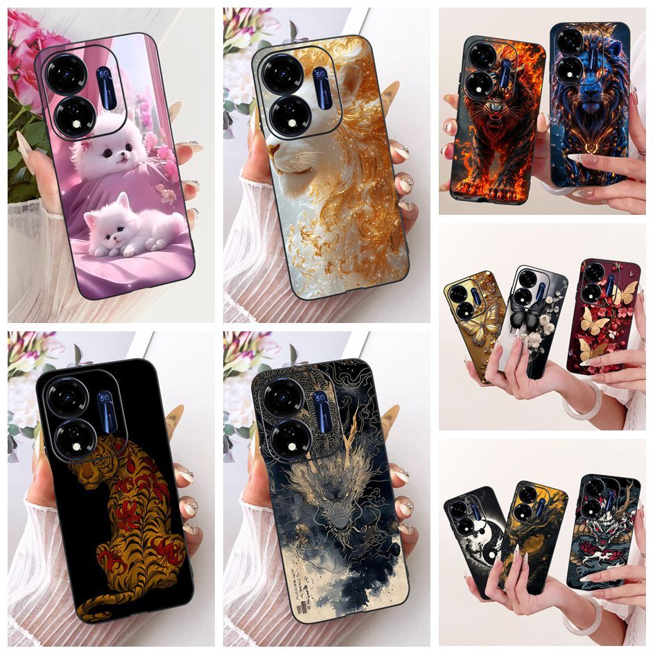 สําหรับ ITEL P55 4G ปลอก A666L A666LN Cool Dragon น่ารักการ์ตูนซิลิโคนนุ่มสีดํากันกระแทกสําหรับ Itel