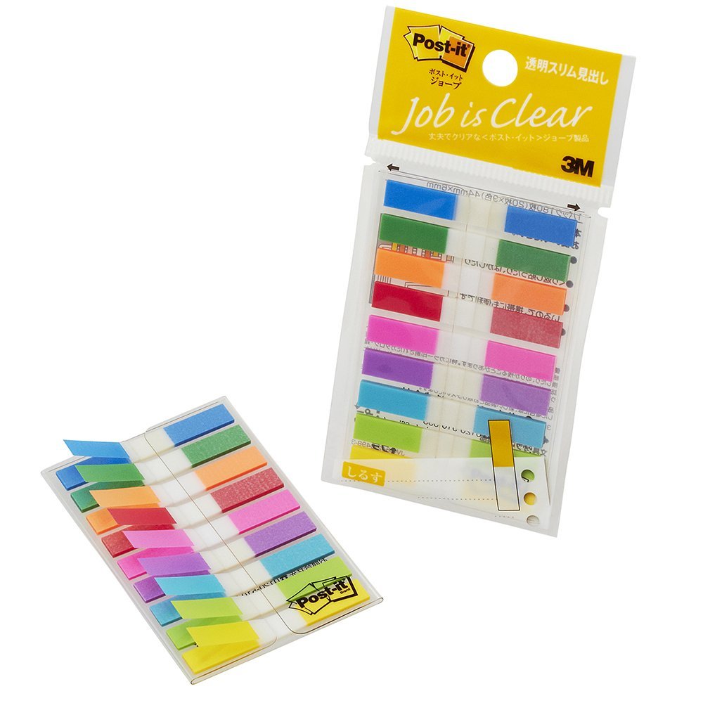 3M Post-it Film Index Stickers Narrow 20 Sheets x 9 Pads x 10 Packs 6801MS Green Procurement Act Com