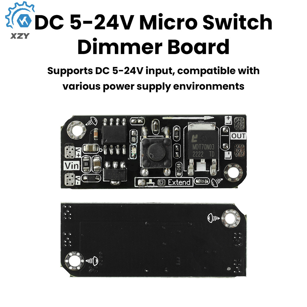DC 5-24V Micro Switch Dimming Board LED Strip Driver โมดูล PWM Stepless Dimming พร้อมแรงดันไฟฟ้าคงที