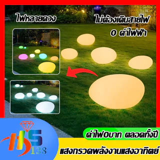 🔥รุ่นใหม่2026 ไฟโซล่าเซลล์ โคมไฟหิน ไฟสนามหญ้ากันน้ำ รูปหินก้อน เปิด-ปิดอัตโนมัติ ตกแต่งทางเดินบ้านและสวน