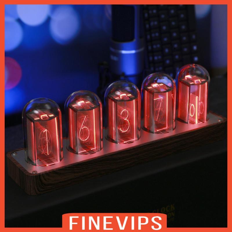 [Finevips] Nixie Tube Timepiece นาฬิกาดิจิตอลสีสันสดใสพร้อมฟังก์ชั่นปลุกสําหรับบ้านและสํานักงาน