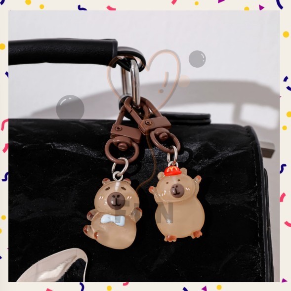 GANTUNGAN Funfinds Kapibara Capybara Glow In The Dark พวงกุญแจ Luminous Japan A-GK042 GS