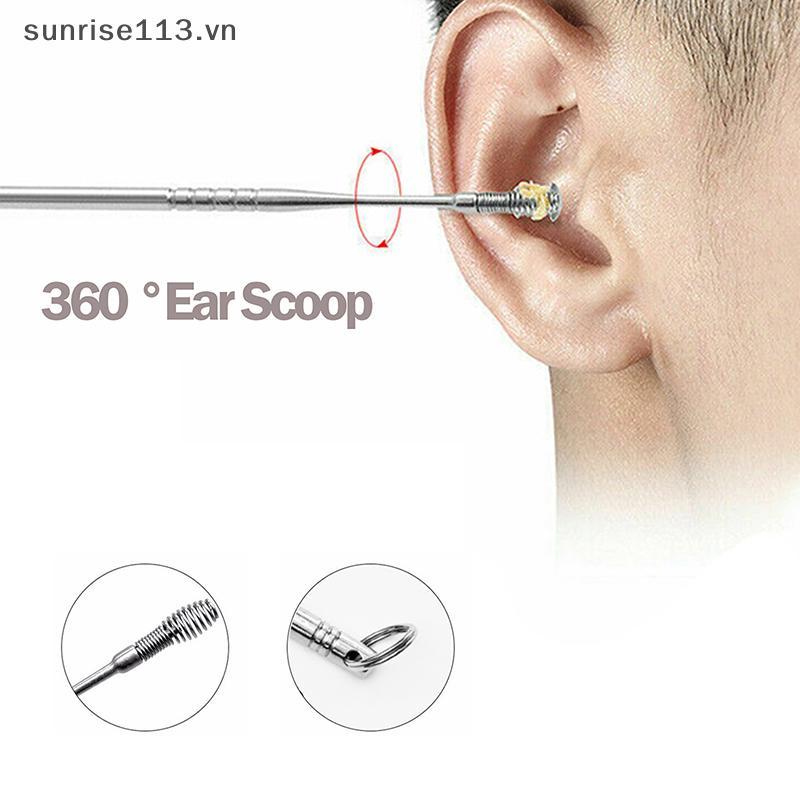 SR Beauty Spiral Massage Ear Pi 360° เครื่องมือเอิร์ปสแตนเลสเกลียวแบบพกพา เกลียว .