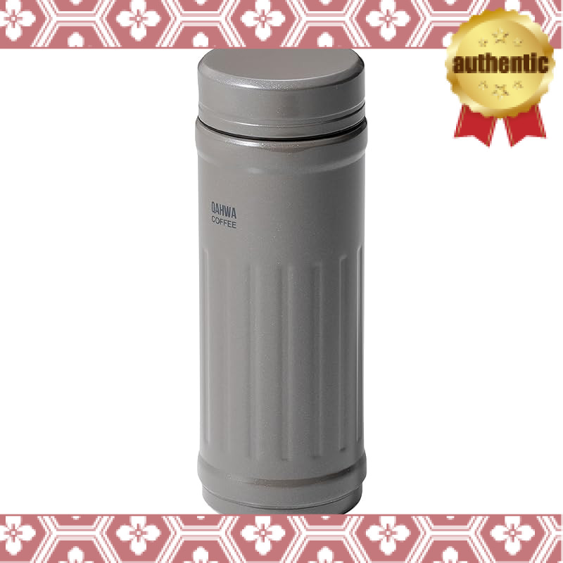 QAHWA Coffee Bottle 410ml in Greige - Direct Drinking, Vacuum Insulated with Double Layer Structure,