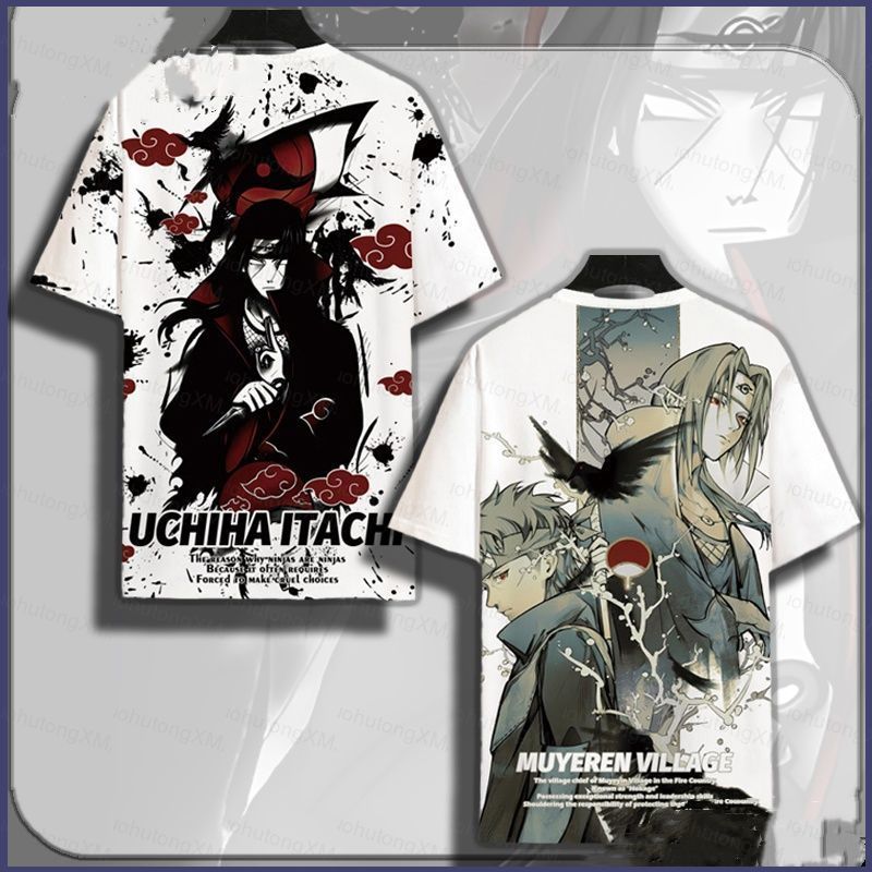 เสื้อยืด.Cosplay 3D ฤดูร้อนแขนสั้น Naruto Uchiha Itachi และ Uzumaki Naruto