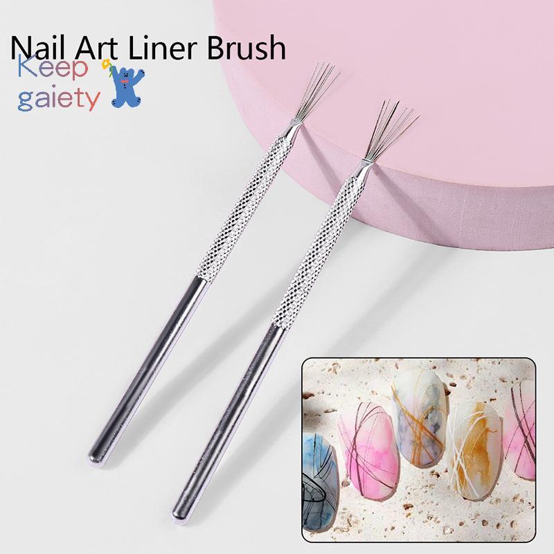 [Kpt-t] 7 Pin Stripe Nail Art Liner Brush 3D Tips Nails Ultra-thin Line Drawing Pen UV Gel Brushed T
