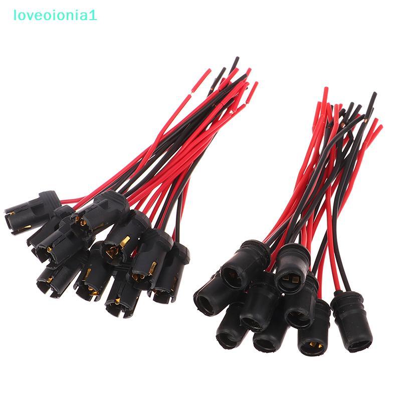 loveoionia1 10pcs DC12V T10 W5W 194 168 Soet Marker Light Holder Connector Wire Bulb Harness Replace
