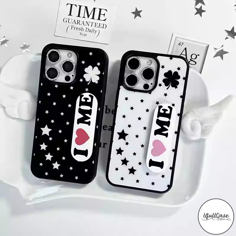 เคสไอโฟน15 11สำหรับ IPhone 16 17 AIR 15 13 11 12 14 Pro Max XR XS X Max 15 7 8 Plus เคสซิลิโคนเงา โคลเวอร์ ดาว มีเสน่ห์