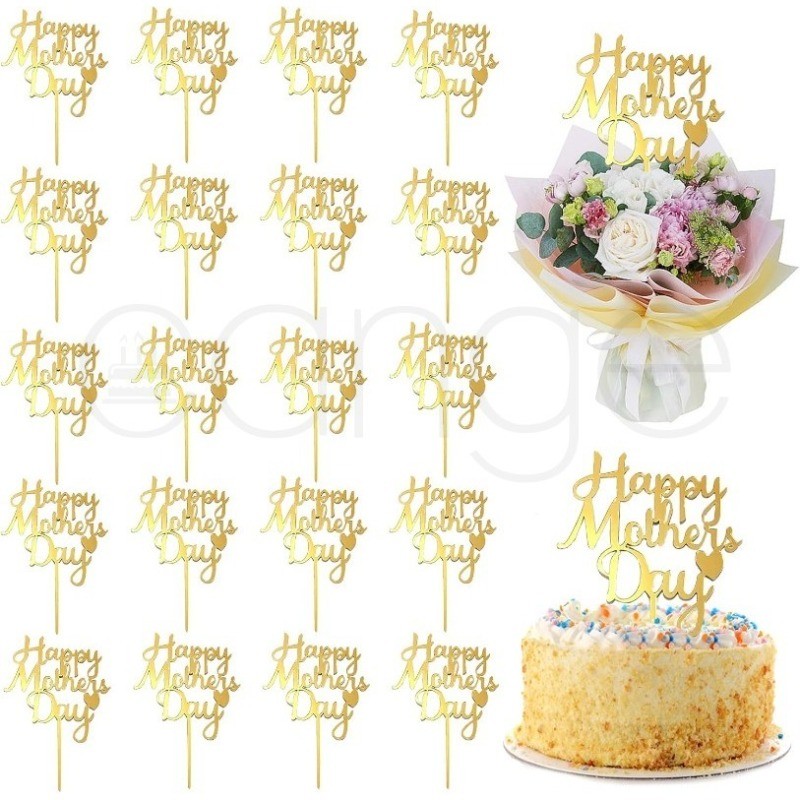 Happy Mothers Day คัพเค้กอะคริลิค Plugin เหมาะสําหรับเค้กวันเกิดวันแม่ topper ตกแต่งขนม Plugin