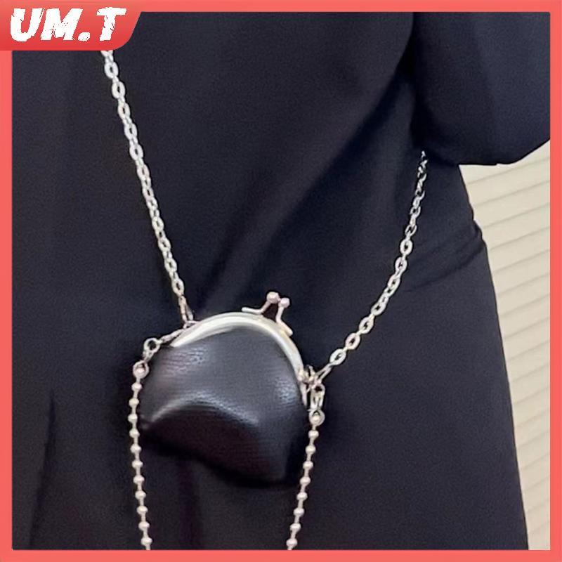 UM.T Womens Texture Chain Small Bags Fashion Bags Chain Single Shoulder Crossbody Zero Wallet Small 