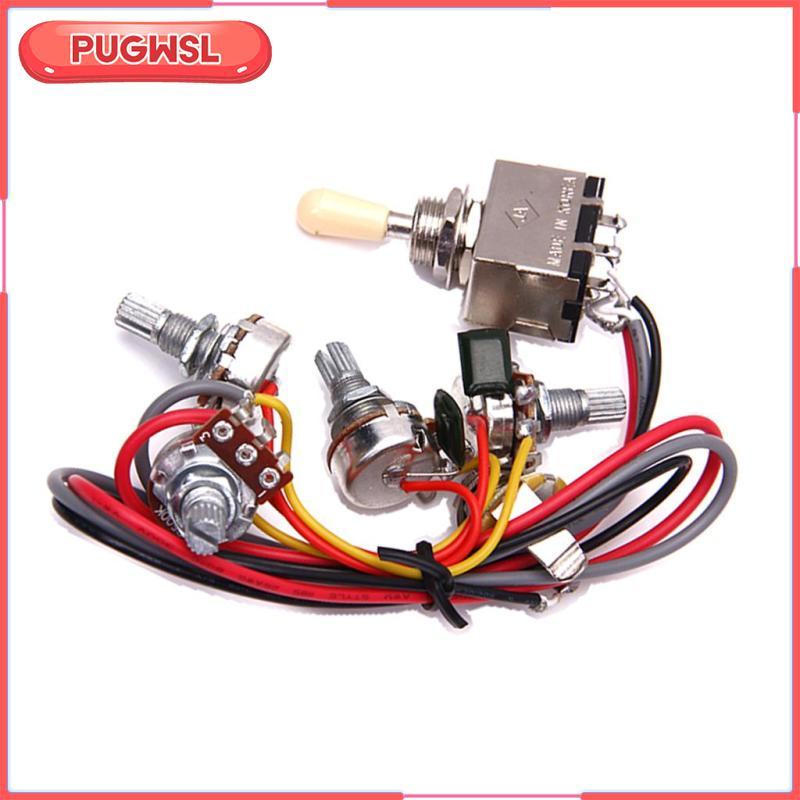 [pugwsl] 1 ชุดกีตาร์ชุดสายไฟ Pickup Selector A500K500K Potentiometers หม้อ 2A683J B