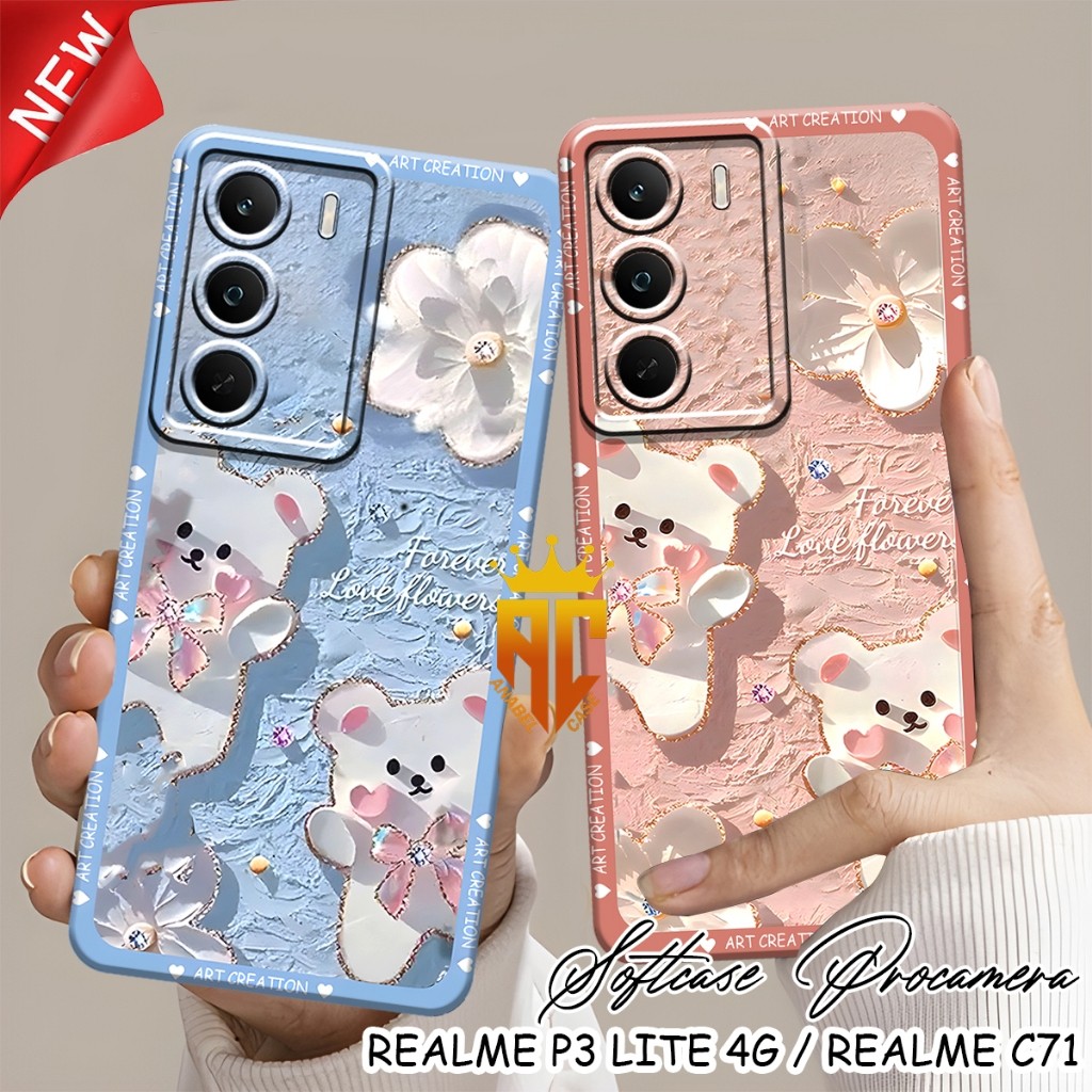 Softcase Realme p3 Lite 4g - เคส Realme c71 4g - Realme c75 - Realme c75x - Realme c73 Cute Bear Mot