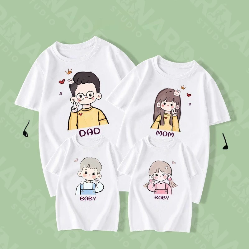 🔥พร้อมส่ง&COD🔥RINA STUDIO เสื้อผ้าพ่อแม่ลูก ชุดครอบครัวแขนสั้นฤดูร้อนผ้าฝ้าย 100%#6113