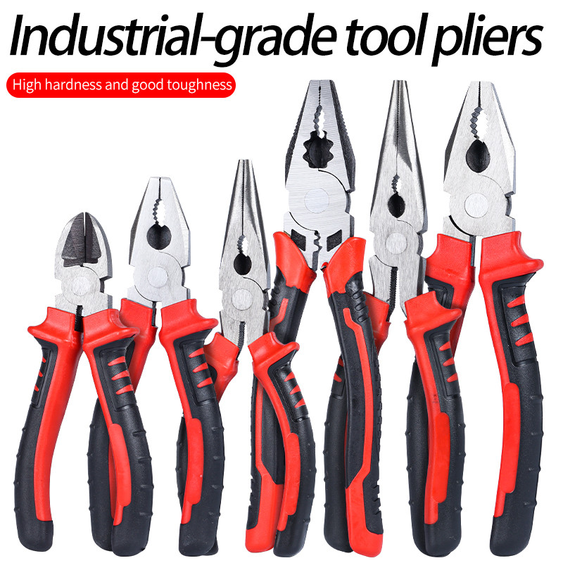 3-Piece Set of Wire Pliers, Diagonal Nose Pliers, Needle Nose Pliers, Industrial Grade Preferred Pli