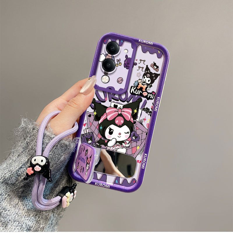 เคส For Vivo Y04 / Y29S / Y04S / Y19e tpu JMZJ หรูหรากระจกขาตั้ง Lanyard เคสโทรศัพท์ A2v - รูปที่ 5