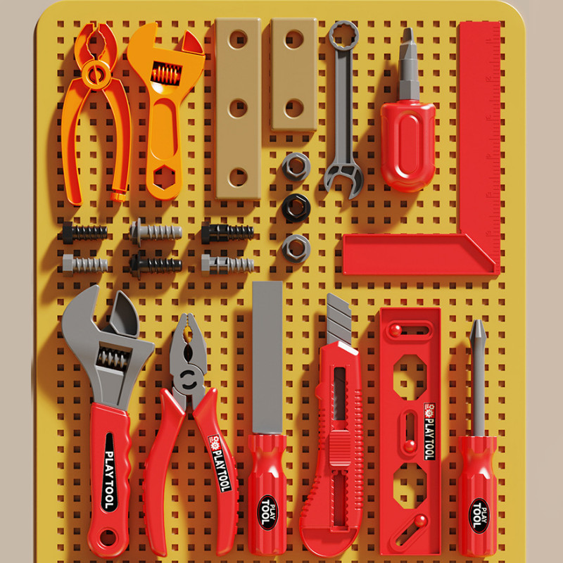 BHQ ของเล่นช่างซ่อม DIY การจําลองการขันสกรูสว่านไฟฟ้า ไขควงไฟฟ้า ของเล่นกล่องซ่อมความจุสูง - รูปที่ 5