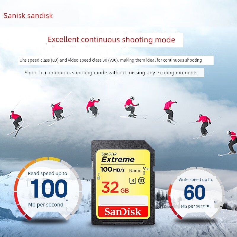 ssd ssd 1tb Sandi 32g การ์ดหน่วยความจํา sd การ์ด 100M/S ความเร็วสูง V30 การ์ดหน่วยความจํากล้อง Canon