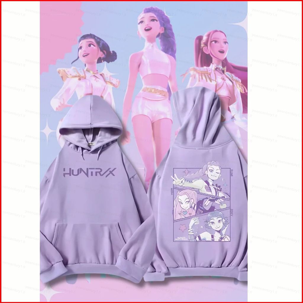 hoodie อะนิเมะ KPop Demon Hunters HUNTR/X สำหรับทุกเพศ แขนยาว CG1