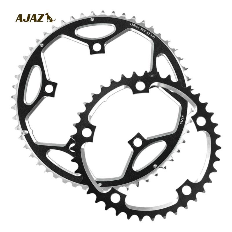 [AJAZ] Road Bike Chainring Aluminium Alloy 130BCD Round 39-53T Chainring Black