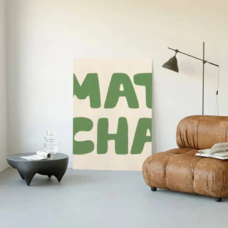 อินเทรนด์ Minimalism Cafe Matcha Latte โปสเตอร์สติกเกอร์ห้องนั่งเล่นห้องนอน Entrance Cafe Wall Art ตกแต่งภาพวาดความงาม