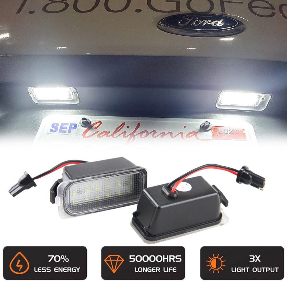 เปลี่ยนไฟป้ายทะเบียนถอยหลัง LED สําหรับ Ford Ranger C-MAX Focus MK2 DA3 5D Fiesta Kuga Mondeo Jaguar