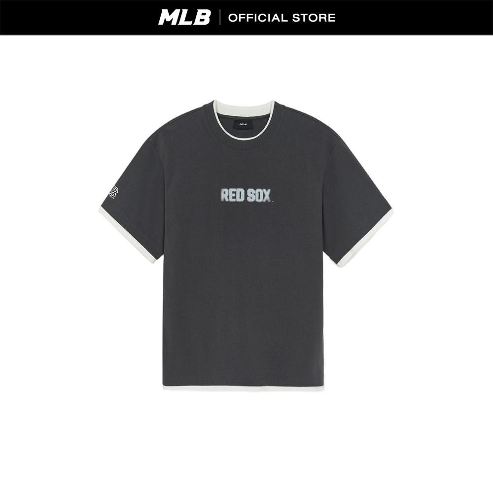 MLB เสื้อยืด ยูนิเซ็กส์ Basic Street Logo Heavy Weight Over Fit T-Shirts รุ่น 3ATSB0954 43CGS สีเทาชาร์โคล