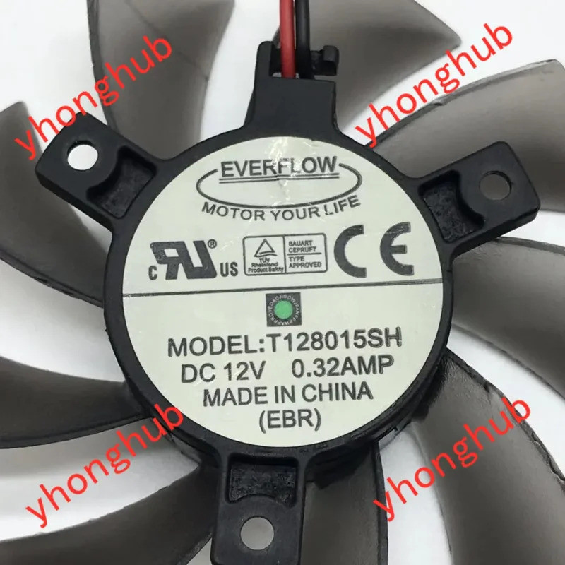 Everflow T128015SH Server พัดลมกลม DC 12V 0.32AMP 75X75X16mm 2 สาย