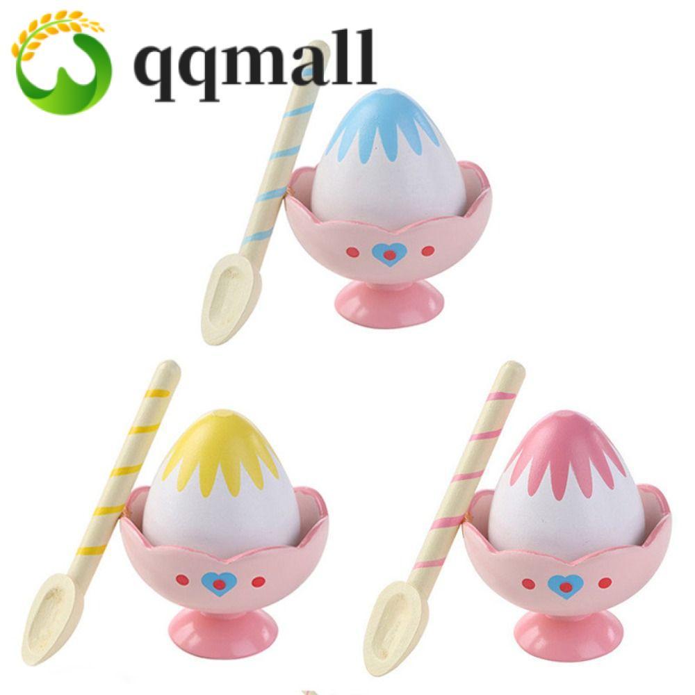 QQMALL จําลองไอศกรีมแม่เหล็กการศึกษาของเล่นเด็กไม้ก่อนวัยเรียนเด็กผู้หญิงแกล้งทําเป็น Play House