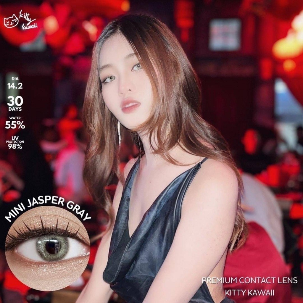 💖คอนแทคเลนส์ - รุ่น  Mini Jasper (kittykawaii)💖Size S💖สี : Brown / Gray
