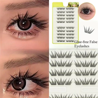 DlY แต่ละคลัสเตอร์ Blue Tears ธรรมชาติหนา Lashes Extension แถบขนตาปลอมขนตาส่วนบุคคล