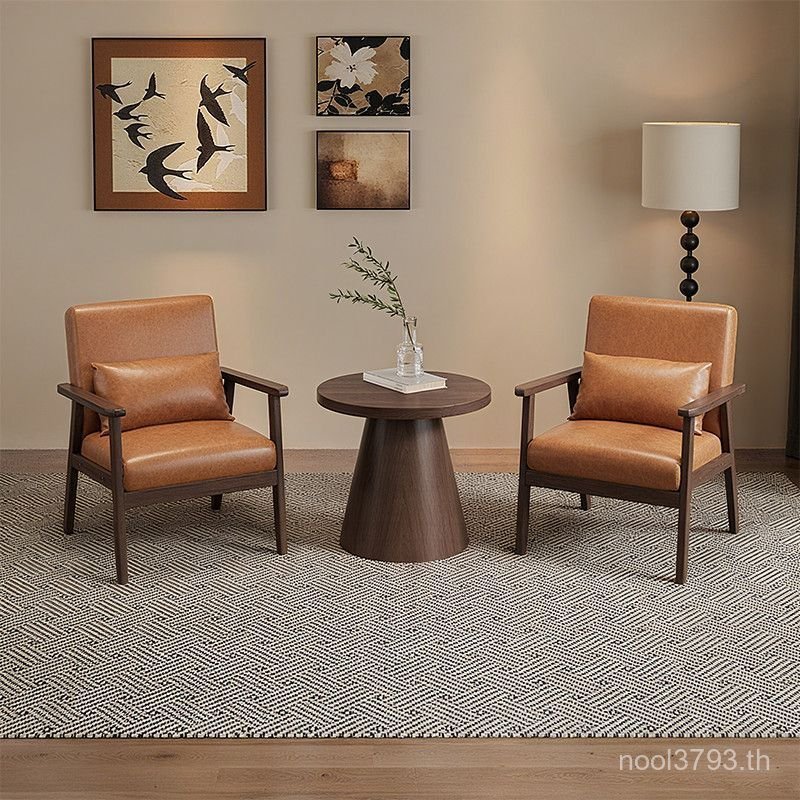 สไตล์ญี่ปุ่นนมชา Commercial ตารางเก้าอี้ B & B Log Cafe Negotiation โรงแรมโซฟาเก้าอี้ไม้เนื้อแข็ง B 