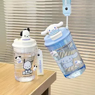 แก้วลายการ์ตูน Sanrio ความจุขนาด480ml แก้วน้ำพลาสติก ปลอกซิลิโคนกันร้อน ปลอดBPA มีหลายสีให้เลือก น่ารัก สไตล์มินิมอล