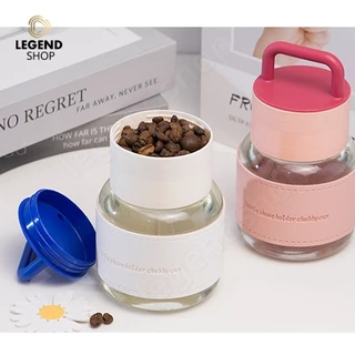 แก้วน้ำมีหูหิ้ว ขวดน้ําขนาดเล็กแบบพกพา น่ารักมินิมอล ใส่นม 300 ml ใส่กาแฟ นม น้ำเปล่า