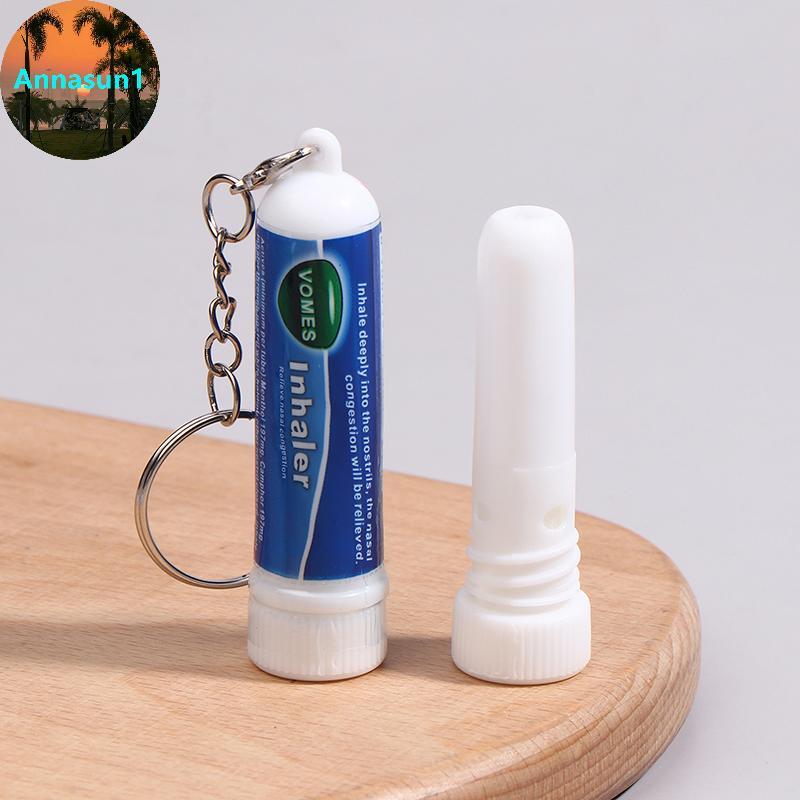Annasun 5 ชิ้น Nasal Sti พวงกุญแจ Boosts Focus Inhaler หลอด Cooling Nasal Inhaler Aromatherapy Energ