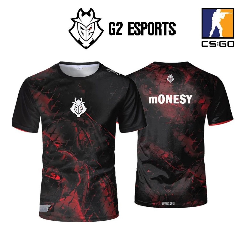 2025 CS2 esports G2 ทีมชุดใหม่ CS GO เกมการฝึกอบรมเสื้อผ้าเสื้อยืดผู้ชายและผู้หญิงลําลองคอกลมแขนสั้น