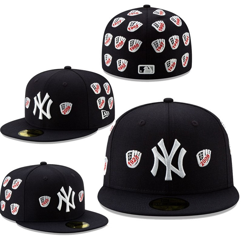 New York Yankees Mens New Era Navy Spike Lee Champion Collection Glove Logo 59FIFTY ติดตั้ง Cap. โลโ