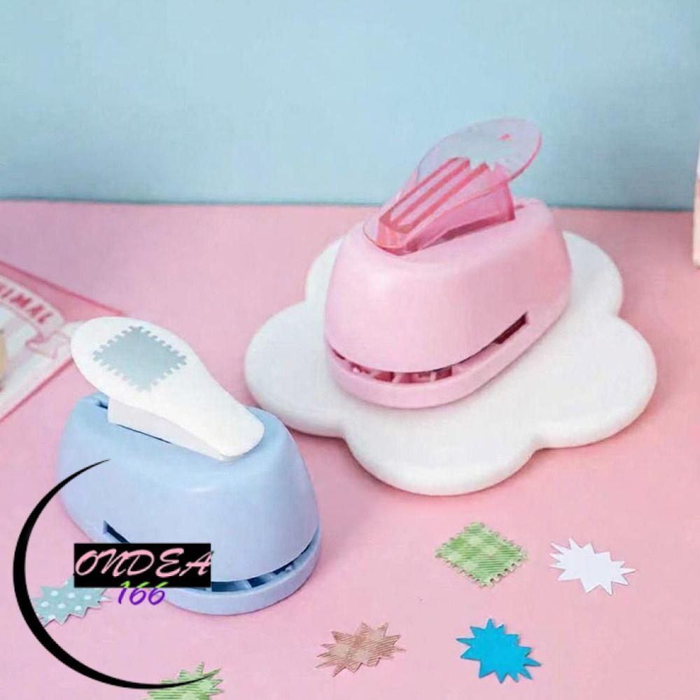 ONDEAL66 Stamp Punch Embosser, Mini DIY Craft Punch, Multi-shape Stamp Shape Border Punch Toothed Pu