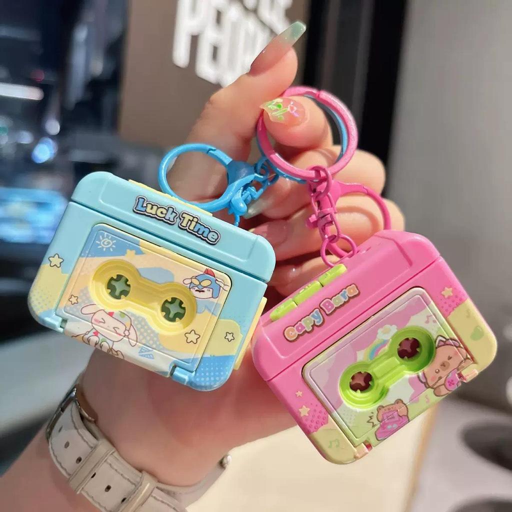 พร้อมส่ง พวงกุญแจ Key Chain มีเพลง สามารถบันทึกเสียงได้ พวงกุญแจวินเทจ รูปทรงย้อนยุค ขนาดเล็กและน่ารัก ข