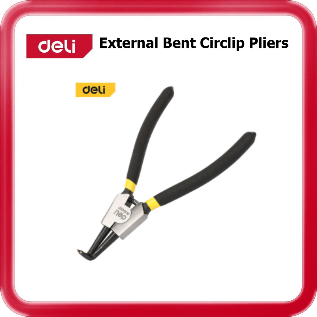 [ DELI ] (DL104307) คีมแหวนล็อคสลักงอภายนอก 7" (170 มม.) คีมถ่างแหวนยึดภายนอกเครื่องมือแหวน