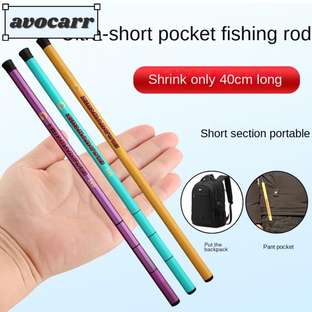 AVOCAR คันเบ็ดครบชุด,รอกตกปลา Telescopic Spincast ชุดเบ็ดตกปลา,เด็กแก้ว Fibre Fishing Pole Carbon Fi