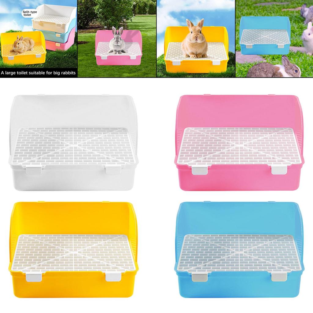 [arutoxalc] Litter Box Toilet Corner Litter Bed Box Pet Pads Holder Pet Pan with Grid