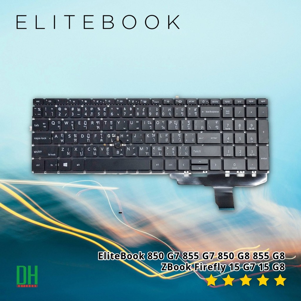 อะไหล่คีย์บอร์ด OEM สำหรับ EliteBook 850 G7 855 G7 850 G8 855 G8 ZBook Firefly 15 G7 15 G8 มีไฟ มีปุ