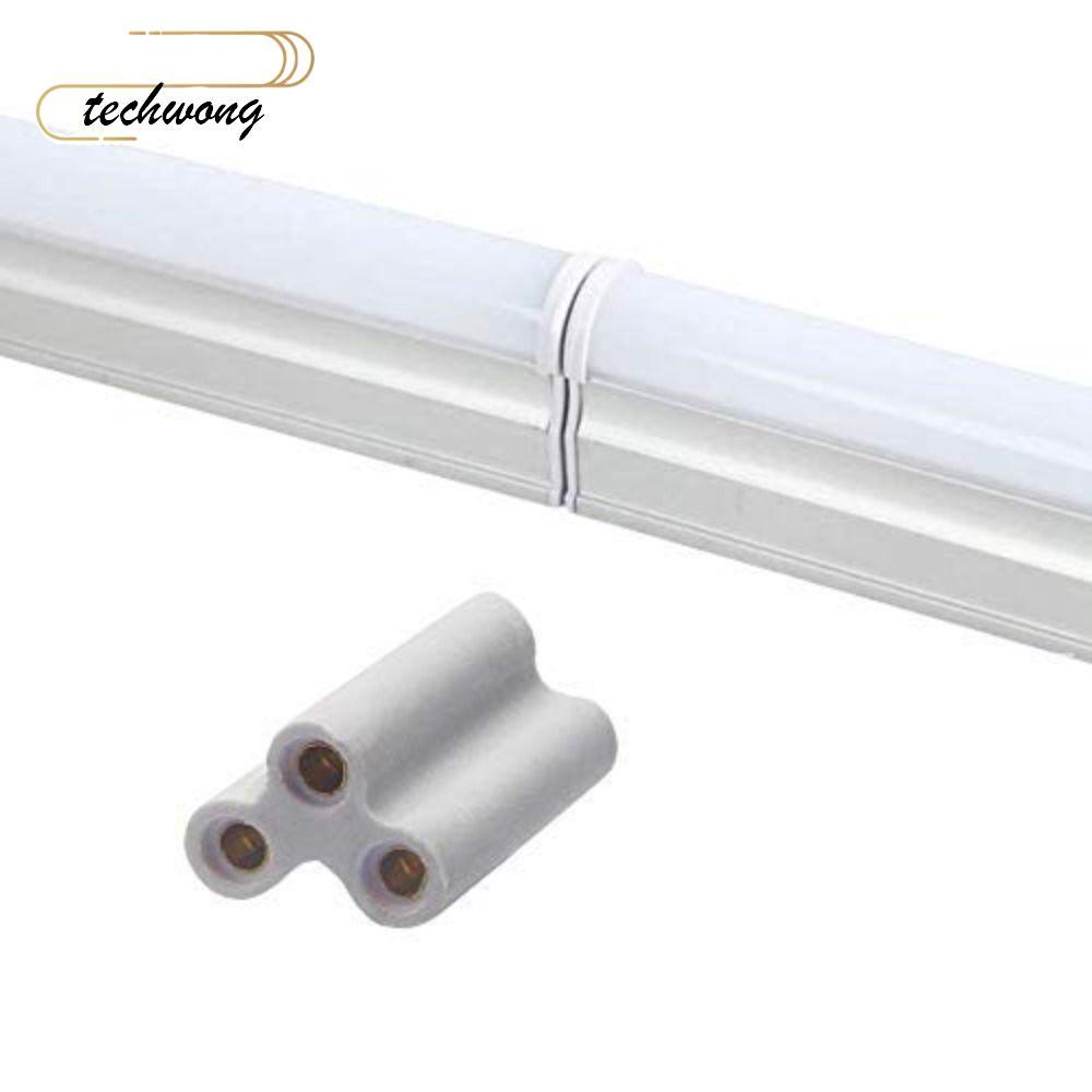 TECHWONG 100/50/30/20/10 ชิ้น 3 หลุม Hard Joint Connector, 20.5 มม.Double End T5 T8 Bracket Light Co
