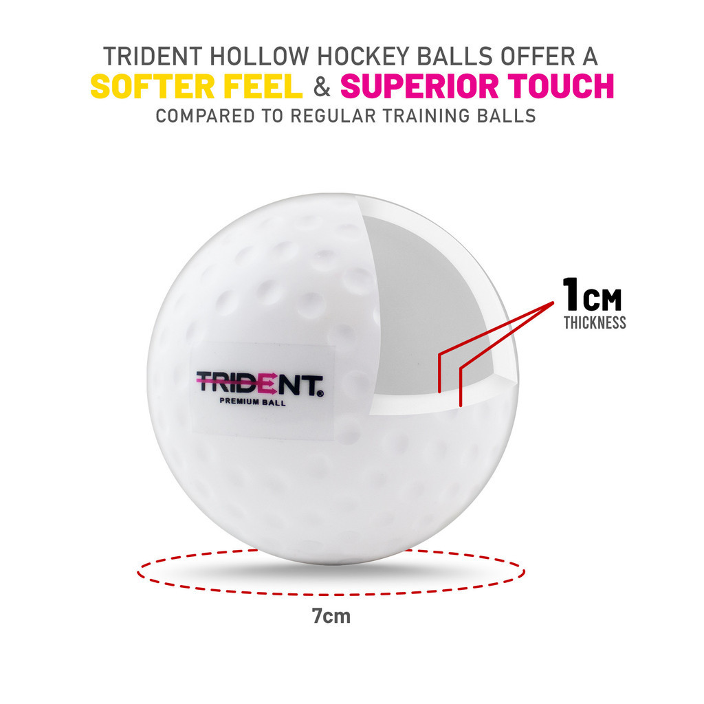 Trident Premium Dimple Hockey Ball - สีขาว — صورة 3